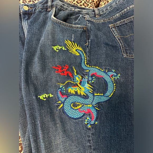 Ralph Lauren Embroidered Dragon Jeans 14W - Picture 3 of 6